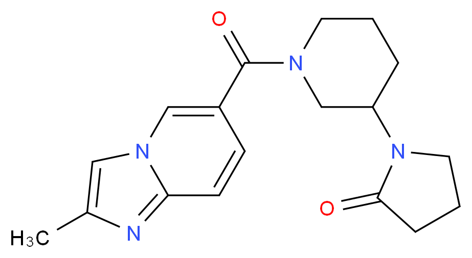1-{1-[(2-methylimidazo[1,2-a]pyridin-6-yl)carbonyl]piperidin-3-yl}pyrrolidin-2-one_分子结构_CAS_)