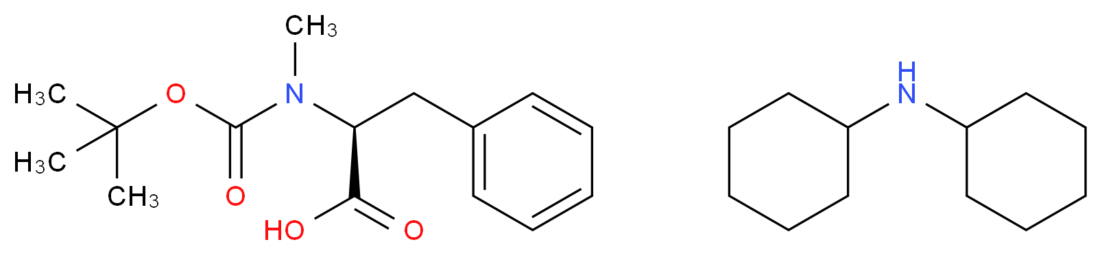 (2S)-2-{[(tert-butoxy)carbonyl](methyl)amino}-3-phenylpropanoic acid; N-cyclohexylcyclohexanamine_分子结构_CAS_40163-88-0