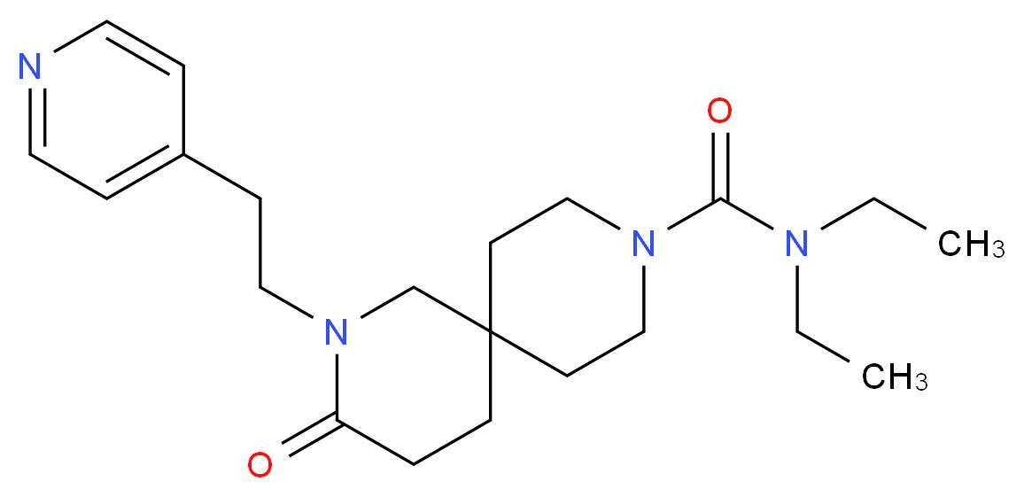 N,N-diethyl-3-oxo-2-(2-pyridin-4-ylethyl)-2,9-diazaspiro[5.5]undecane-9-carboxamide_分子结构_CAS_)