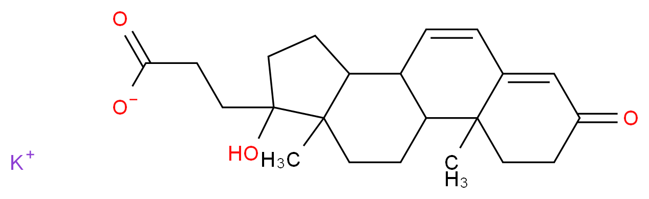 potassium 3-{14-hydroxy-2,15-dimethyl-5-oxotetracyclo[8.7.0.0^{2,7}.0^{11,15}]heptadeca-6,8-dien-14-yl}propanoate_分子结构_CAS_2181-04-6