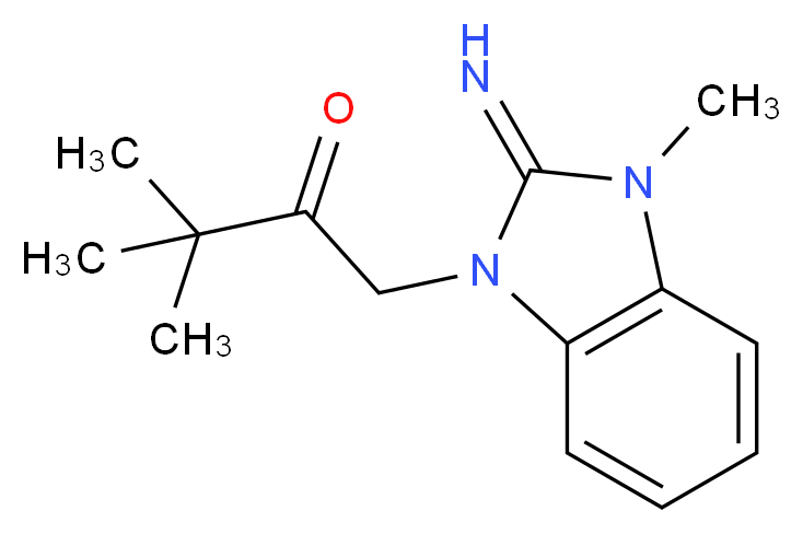 1-(2-imino-3-methyl-2,3-dihydro-1H-benzimidazol-1-yl)-3,3-dimethylbutan-2-one_分子结构_CAS_487006-10-0)
