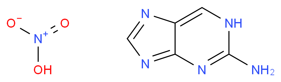 1H-purin-2-amine; nitric acid_分子结构_CAS_51-16-1