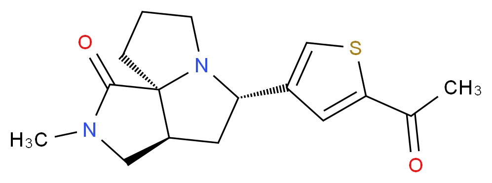 (3aS*,5S*,9aS*)-5-(5-acetyl-3-thienyl)-2-methylhexahydro-7H-pyrrolo[3,4-g]pyrrolizin-1(2H)-one_分子结构_CAS_)