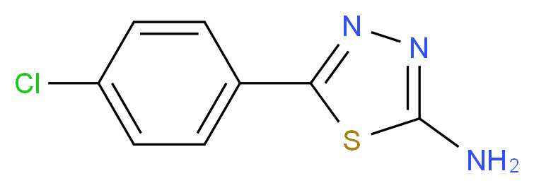 2-氨基-5-(4-氯苯基)-1,3,4-噻二唑_分子结构_CAS_28004-62-8)