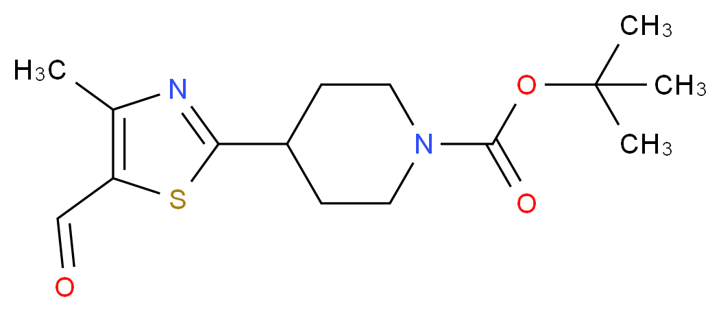 tert-butyl 4-(5-formyl-4-methyl-1,3-thiazol-2-yl)piperidine-1-carboxylate_分子结构_CAS_850374-97-9)