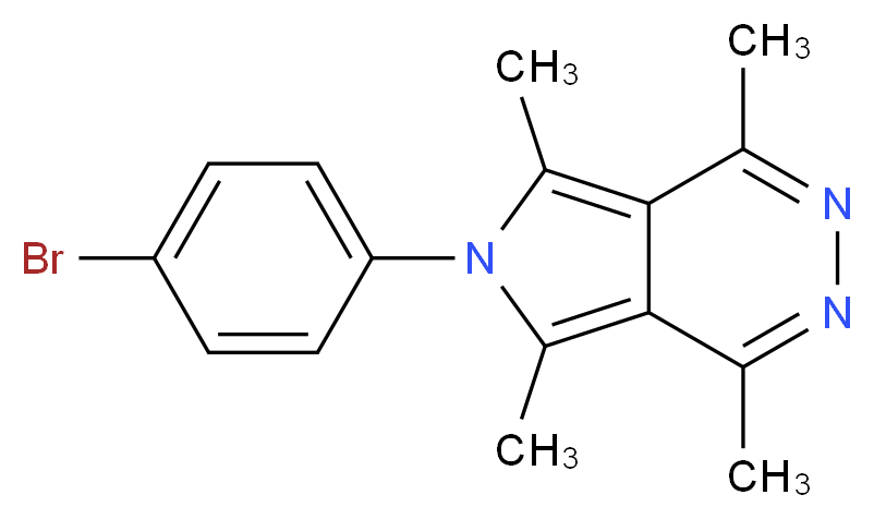 6-(4-bromophenyl)-1,4,5,7-tetramethyl-6H-pyrrolo[3,4-d]pyridazine_分子结构_CAS_461431-55-0)