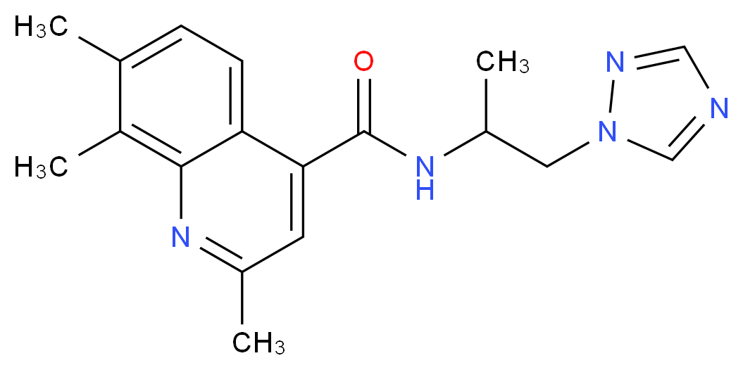 2,7,8-trimethyl-N-[1-methyl-2-(1H-1,2,4-triazol-1-yl)ethyl]quinoline-4-carboxamide_分子结构_CAS_)