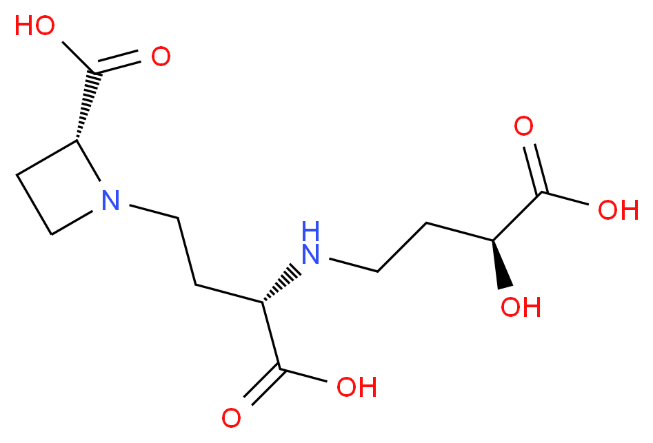 (2R)-1-[(3S)-3-carboxy-3-{[(3S)-3-carboxy-3-hydroxypropyl]amino}propyl]azetidine-2-carboxylic acid_分子结构_CAS_74235-24-8