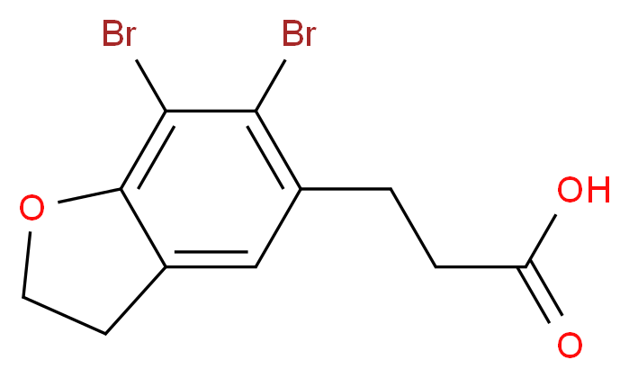3-(6,7-dibromo-2,3-dihydro-1-benzofuran-5-yl)propanoic acid_分子结构_CAS_196597-76-9