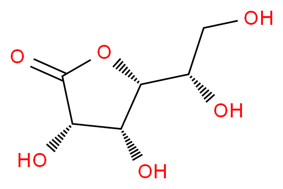 (3S,4R,5R)-5-[(1S)-1,2-dihydroxyethyl]-3,4-dihydroxyoxolan-2-one_分子结构_CAS_1128-23-0