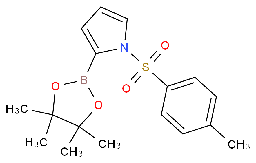 1-(4-methylbenzenesulfonyl)-2-(tetramethyl-1,3,2-dioxaborolan-2-yl)-1H-pyrrole_分子结构_CAS_1218790-43-2