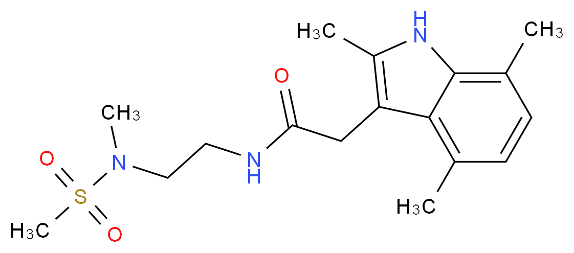 N-{2-[methyl(methylsulfonyl)amino]ethyl}-2-(2,4,7-trimethyl-1H-indol-3-yl)acetamide_分子结构_CAS_)