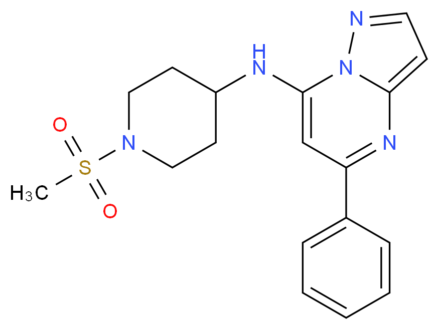 N-[1-(methylsulfonyl)-4-piperidinyl]-5-phenylpyrazolo[1,5-a]pyrimidin-7-amine_分子结构_CAS_)