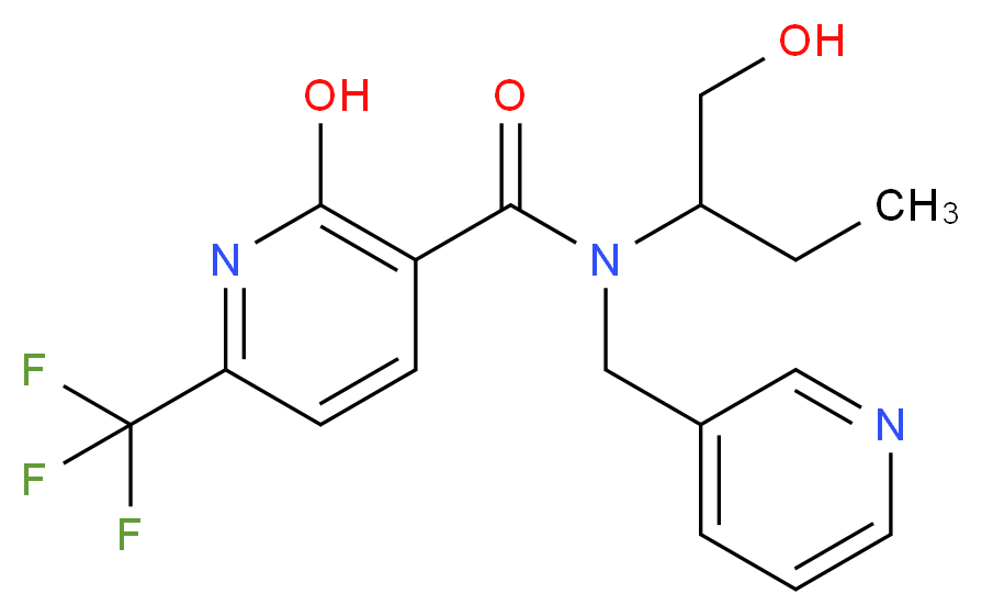 2-hydroxy-N-[1-(hydroxymethyl)propyl]-N-(pyridin-3-ylmethyl)-6-(trifluoromethyl)nicotinamide_分子结构_CAS_)