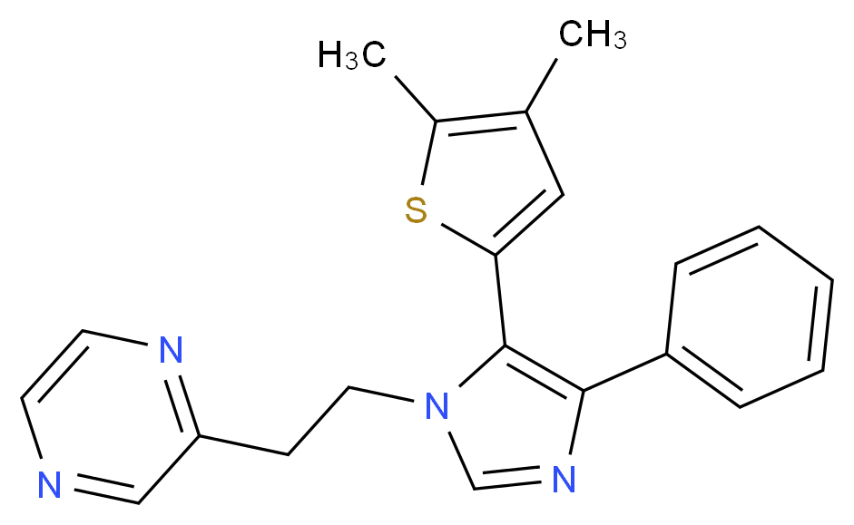 2-{2-[5-(4,5-dimethyl-2-thienyl)-4-phenyl-1H-imidazol-1-yl]ethyl}pyrazine_分子结构_CAS_)