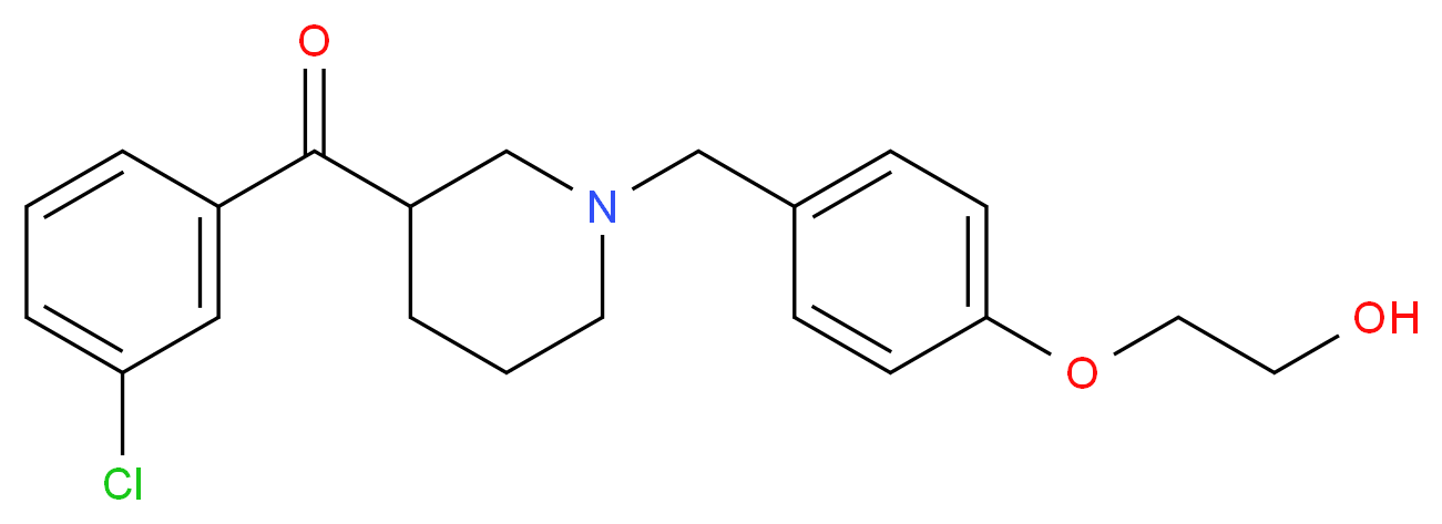 (3-chlorophenyl){1-[4-(2-hydroxyethoxy)benzyl]-3-piperidinyl}methanone_分子结构_CAS_)