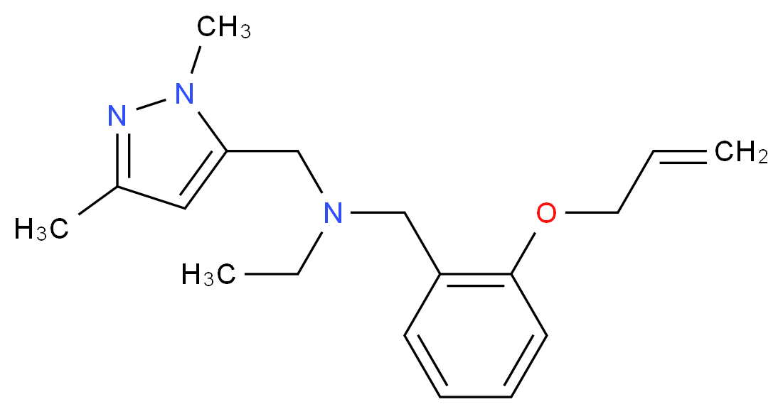 N-[2-(allyloxy)benzyl]-N-[(1,3-dimethyl-1H-pyrazol-5-yl)methyl]ethanamine_分子结构_CAS_)