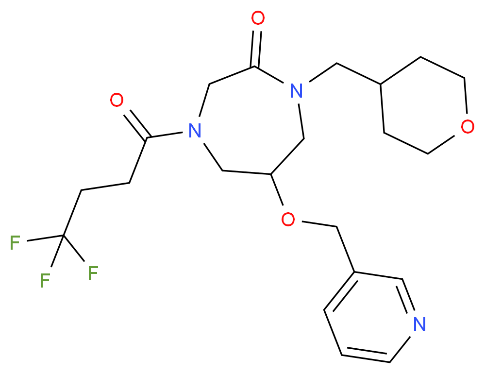 6-(3-pyridinylmethoxy)-1-(tetrahydro-2H-pyran-4-ylmethyl)-4-(4,4,4-trifluorobutanoyl)-1,4-diazepan-2-one_分子结构_CAS_)