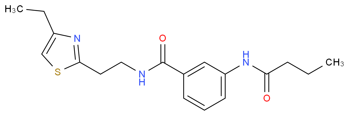 3-(butyrylamino)-N-[2-(4-ethyl-1,3-thiazol-2-yl)ethyl]benzamide_分子结构_CAS_)