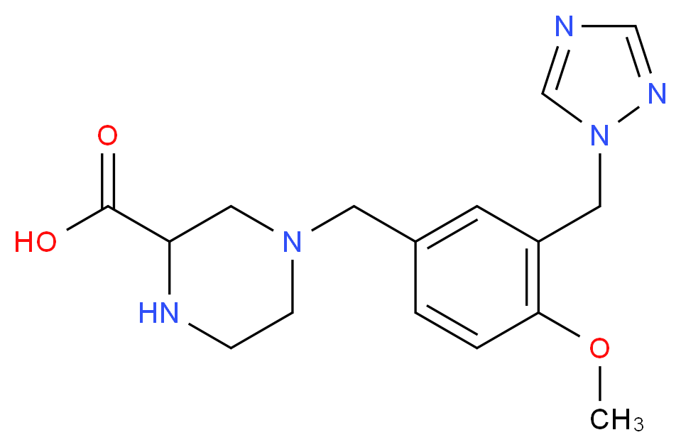 4-[4-methoxy-3-(1H-1,2,4-triazol-1-ylmethyl)benzyl]piperazine-2-carboxylic acid_分子结构_CAS_)
