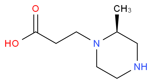 3-[(2S)-2-methylpiperazin-1-yl]propanoic acid_分子结构_CAS_1240586-38-2