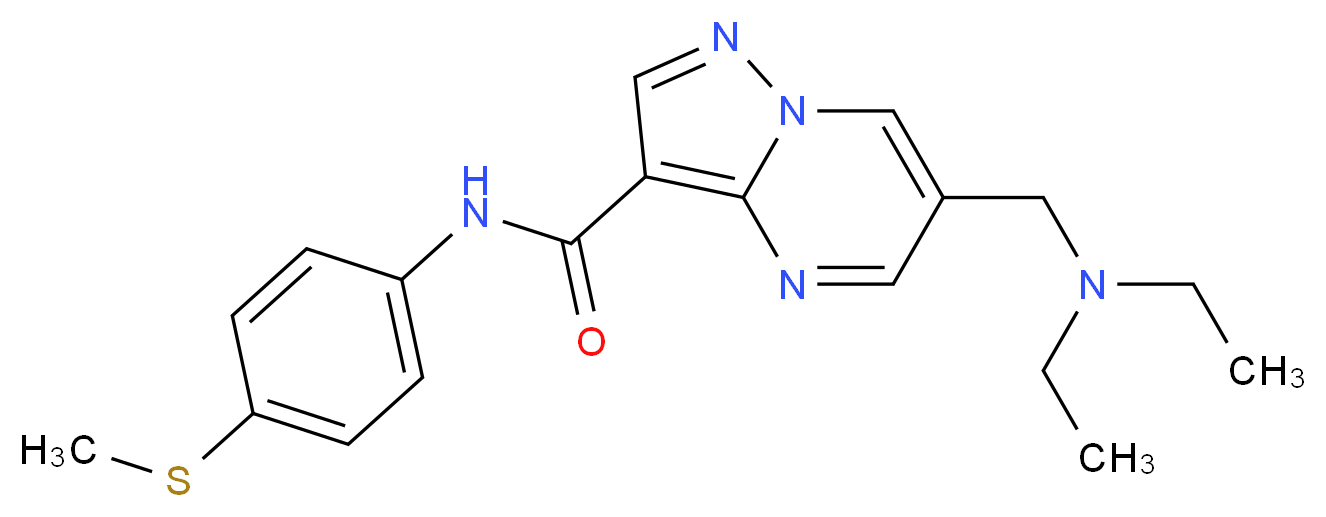 6-[(diethylamino)methyl]-N-[4-(methylthio)phenyl]pyrazolo[1,5-a]pyrimidine-3-carboxamide_分子结构_CAS_)
