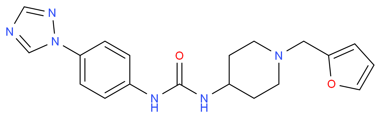N-[1-(2-furylmethyl)piperidin-4-yl]-N'-[4-(1H-1,2,4-triazol-1-yl)phenyl]urea_分子结构_CAS_)