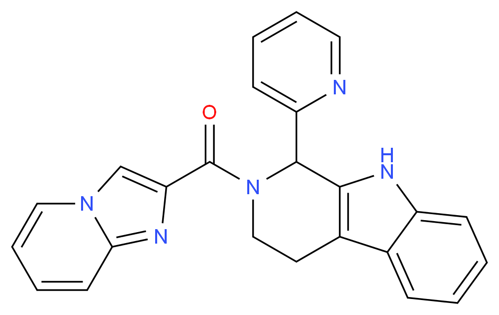 2-(imidazo[1,2-a]pyridin-2-ylcarbonyl)-1-(2-pyridinyl)-2,3,4,9-tetrahydro-1H-beta-carboline_分子结构_CAS_)