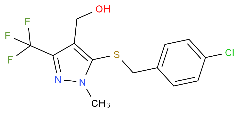 [5-[(4-Chlorobenzyl)sulfanyl]-1-methyl-3-(trifluoromethyl)-1H-pyrazol-4-yl]methanol_分子结构_CAS_)