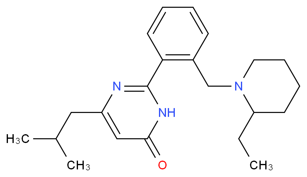 2-{2-[(2-ethylpiperidin-1-yl)methyl]phenyl}-6-isobutylpyrimidin-4(3H)-one_分子结构_CAS_)