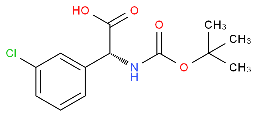 (R)-TERT-BUTOXYCARBONYLAMINO-(3-CHLORO-PHENYL)-ACETIC ACID_分子结构_CAS_926641-28-3)
