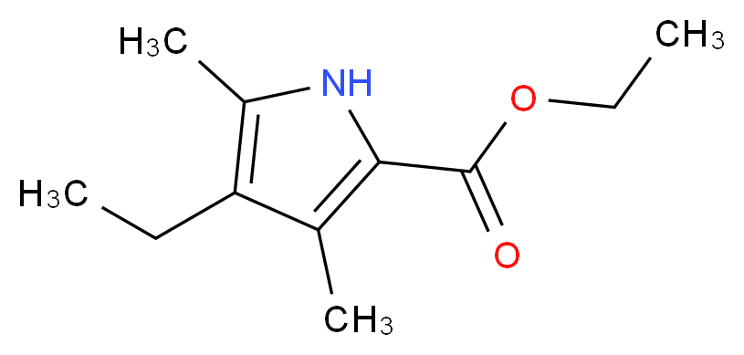 ethyl 4-ethyl-3,5-dimethyl-1H-pyrrole-2-carboxylate_分子结构_CAS_2199-47-5