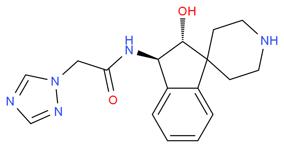 N-[(2R*,3R*)-2-hydroxy-2,3-dihydrospiro[indene-1,4'-piperidin]-3-yl]-2-(1H-1,2,4-triazol-1-yl)acetamide_分子结构_CAS_)