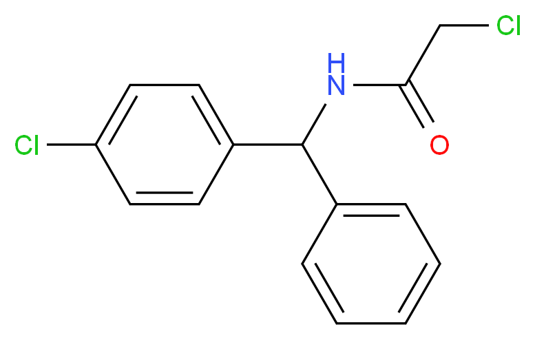 2-chloro-N-[(4-chlorophenyl)(phenyl)methyl]acetamide_分子结构_CAS_92435-83-1)