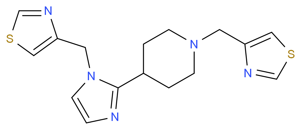 1-(1,3-thiazol-4-ylmethyl)-4-[1-(1,3-thiazol-4-ylmethyl)-1H-imidazol-2-yl]piperidine_分子结构_CAS_)