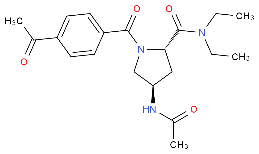 (4R)-4-(acetylamino)-1-(4-acetylbenzoyl)-N,N-diethyl-L-prolinamide_分子结构_CAS_)