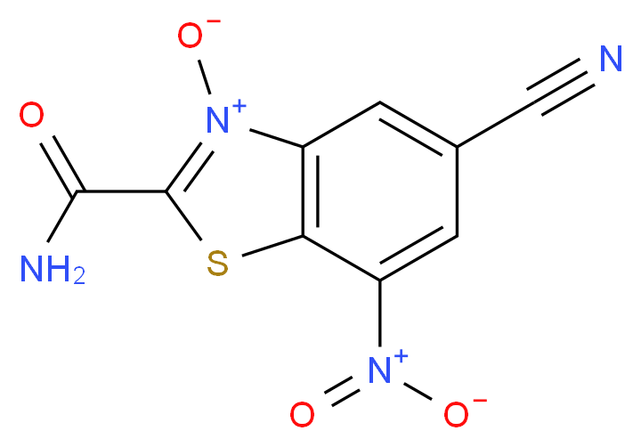 2-carbamoyl-5-cyano-7-nitro-1,3-benzothiazol-3-ium-3-olate_分子结构_CAS_40647-02-7