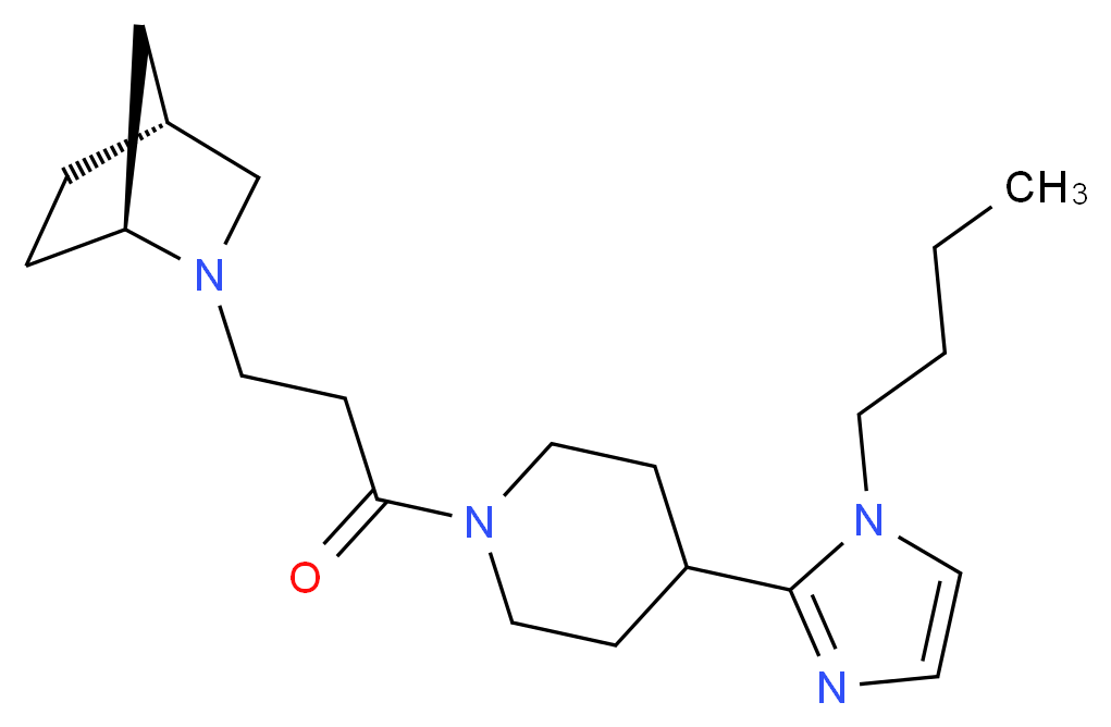 (1S*,4R*)-2-{3-[4-(1-butyl-1H-imidazol-2-yl)-1-piperidinyl]-3-oxopropyl}-2-azabicyclo[2.2.1]heptane_分子结构_CAS_)