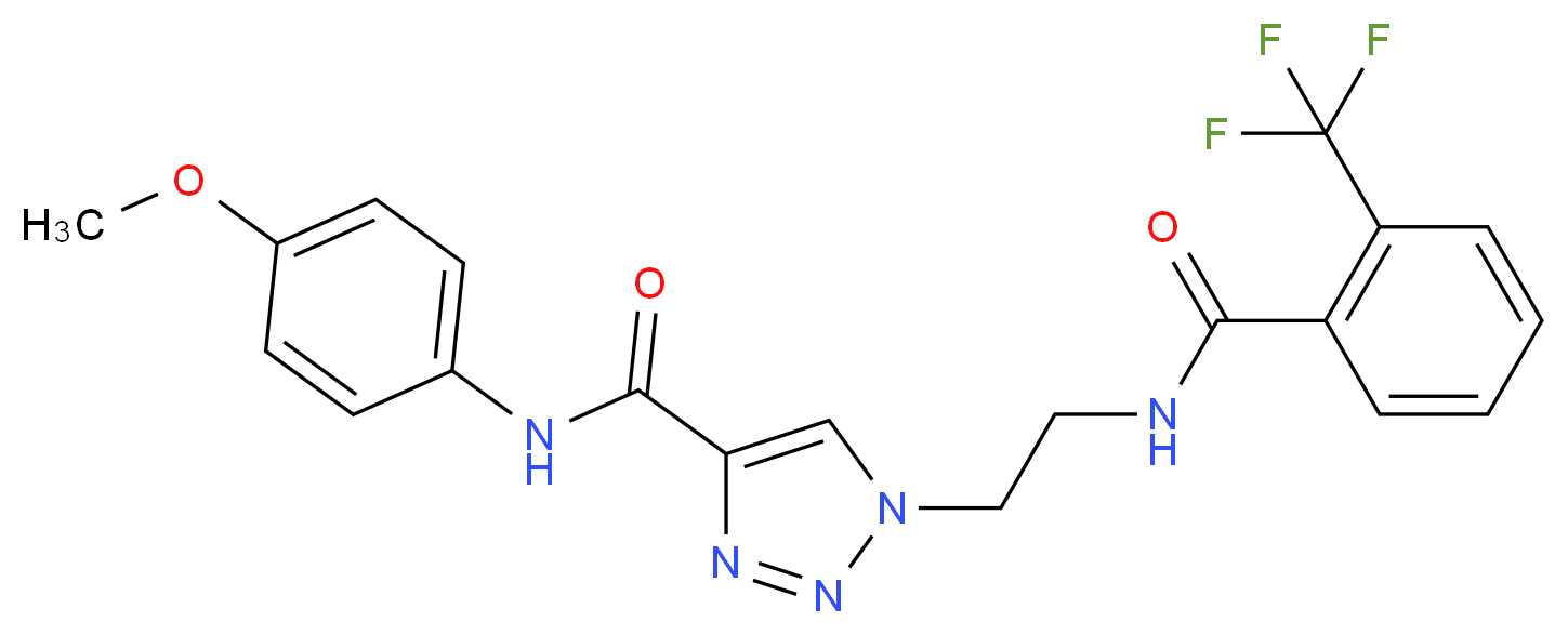 N-(4-methoxyphenyl)-1-(2-{[2-(trifluoromethyl)benzoyl]amino}ethyl)-1H-1,2,3-triazole-4-carboxamide_分子结构_CAS_)