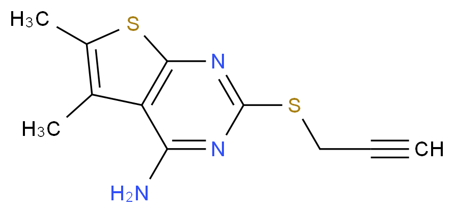 5,6-dimethyl-2-(prop-2-yn-1-ylsulfanyl)thieno[2,3-d]pyrimidin-4-amine_分子结构_CAS_315695-36-4