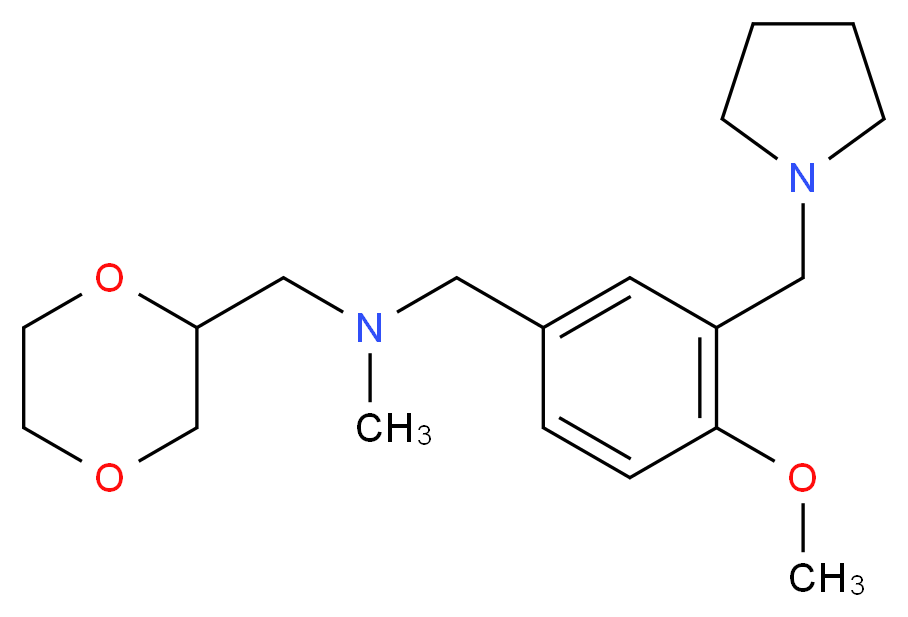 (1,4-dioxan-2-ylmethyl)[4-methoxy-3-(pyrrolidin-1-ylmethyl)benzyl]methylamine_分子结构_CAS_)