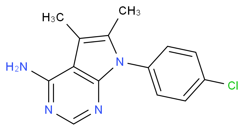 7-(4-chlorophenyl)-5,6-dimethyl-7H-pyrrolo[2,3-d]pyrimidin-4-amine_分子结构_CAS_72578-33-7)