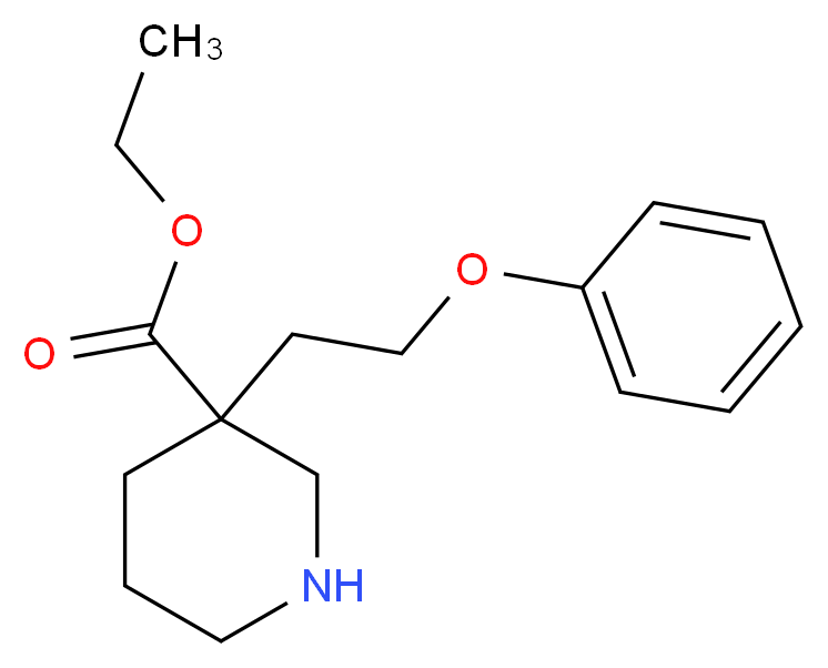 ethyl 3-(2-phenoxyethyl)piperidine-3-carboxylate_分子结构_CAS_)