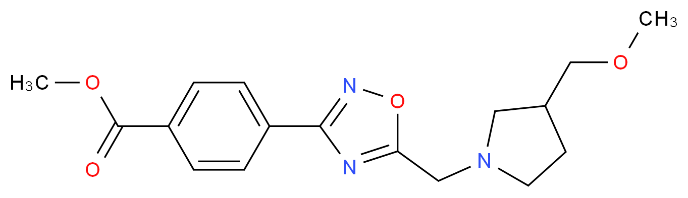 methyl 4-(5-{[3-(methoxymethyl)-1-pyrrolidinyl]methyl}-1,2,4-oxadiazol-3-yl)benzoate_分子结构_CAS_)