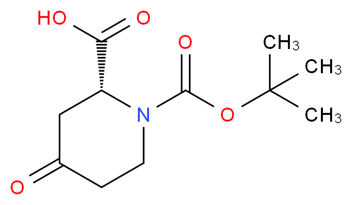 (2R)-1-[(tert-butoxy)carbonyl]-4-oxopiperidine-2-carboxylic acid_分子结构_CAS_1212176-33-4