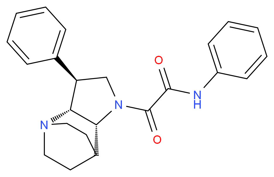 2-oxo-N-phenyl-2-[(2R*,3S*,6R*)-3-phenyl-1,5-diazatricyclo[5.2.2.0~2,6~]undec-5-yl]acetamide_分子结构_CAS_)