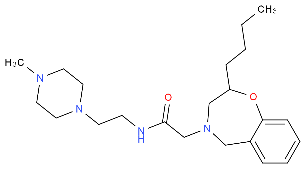 2-(2-butyl-2,3-dihydro-1,4-benzoxazepin-4(5H)-yl)-N-[2-(4-methyl-1-piperazinyl)ethyl]acetamide_分子结构_CAS_)