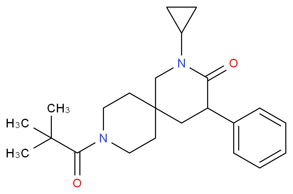 2-cyclopropyl-9-(2,2-dimethylpropanoyl)-4-phenyl-2,9-diazaspiro[5.5]undecan-3-one_分子结构_CAS_)