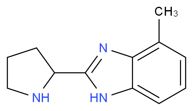 4-methyl-2-(pyrrolidin-2-yl)-1H-1,3-benzodiazole_分子结构_CAS_915923-77-2