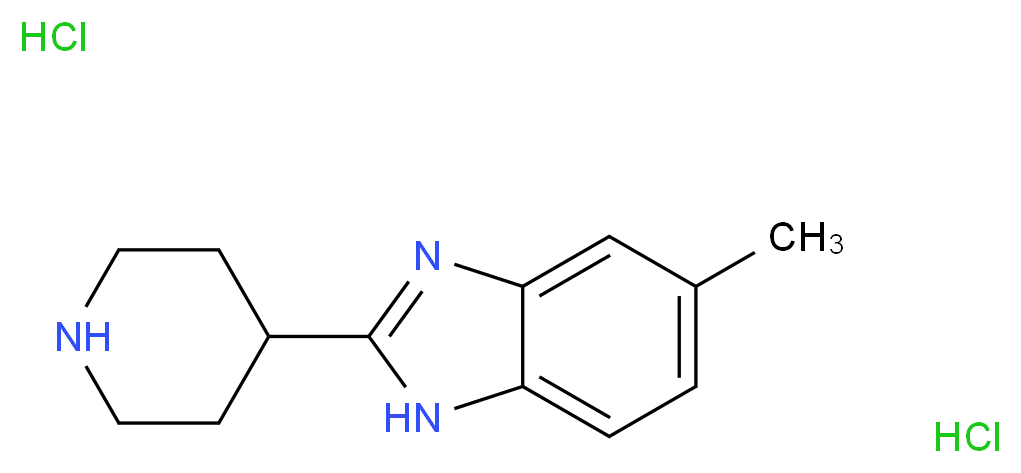 5-Methyl-2-piperidin-4-yl-1H-benzoimidazole dihydrochloride_分子结构_CAS_)